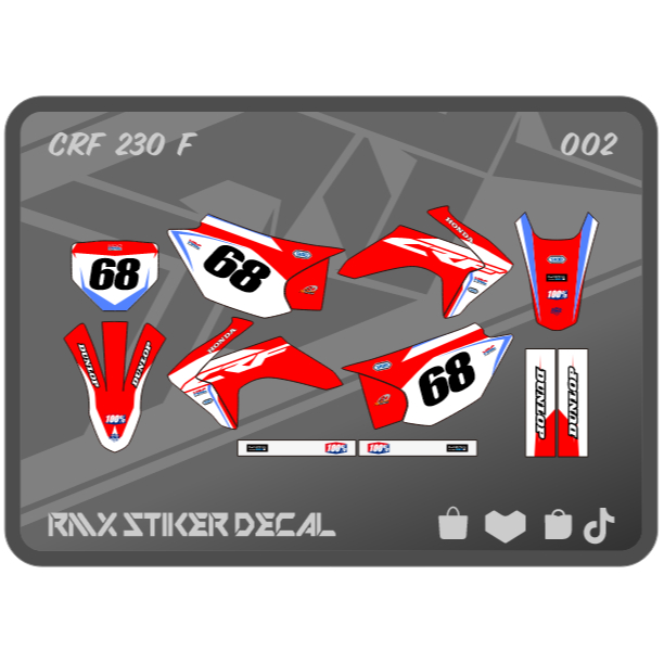 STIKER CRF 230 F FULLBODY (002) STICKER DECAL DEKAL 230F 2015 2016 2017 2018 2019 2020 2021 2022 202