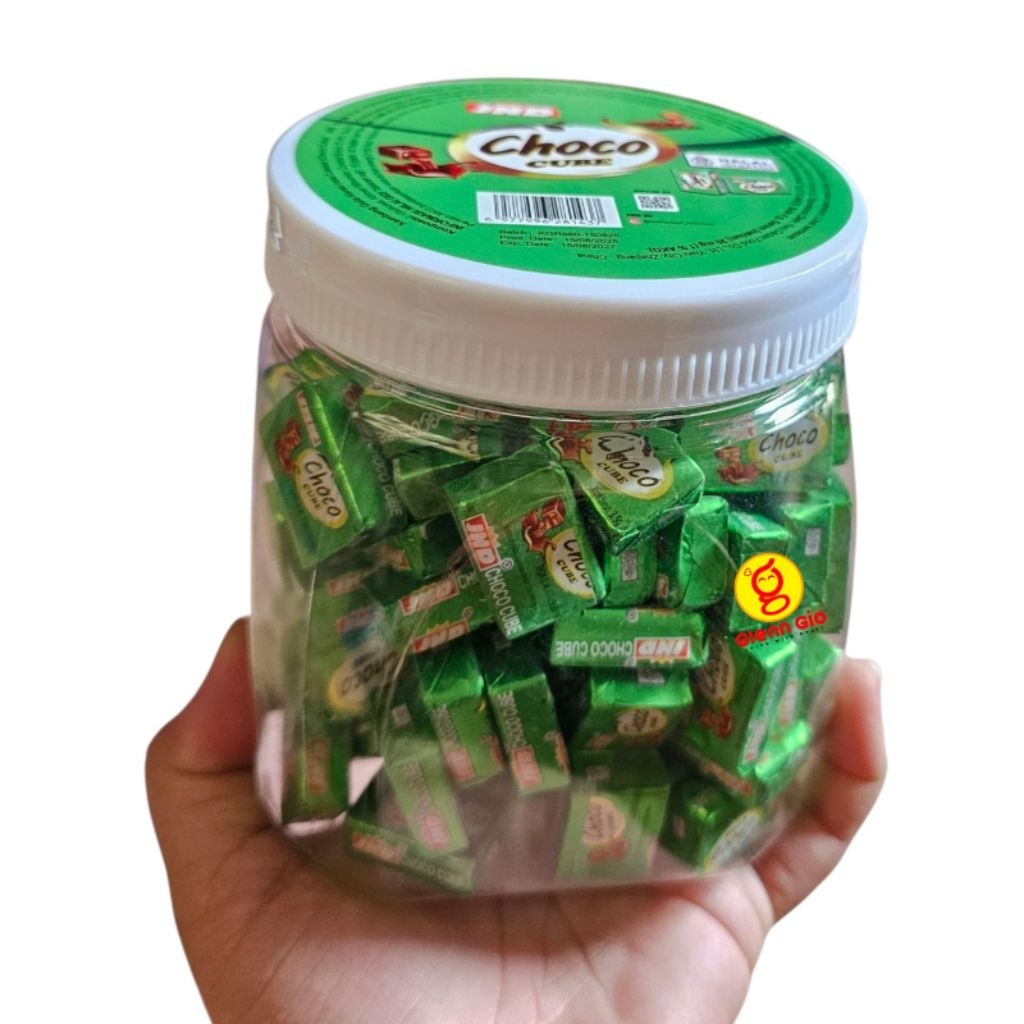 Permen Coklat Choco Cube / Permen Susu Milk Cube JND Toples isi 120 pcs