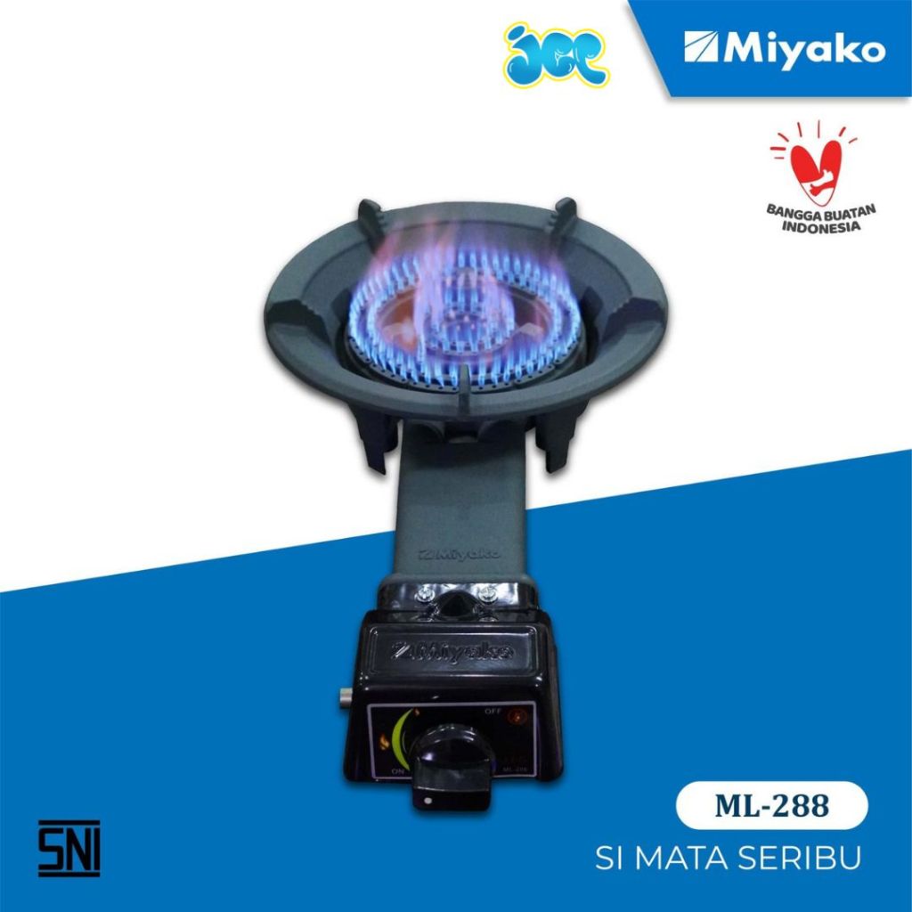 Jagemart - MIYAKO KOMPOR GAS KOMERSIL ML288 ML-288 ML 288 LOW PRESSURE 1 TUNGKU