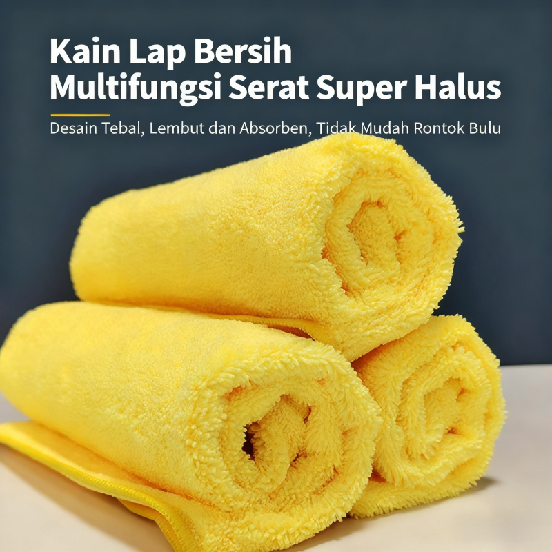 Handuk Serat Super Halus, Ukuran Besar, untuk Menyeka Meja dan Mobil Rumah Tangga, Lap Penyerap Air 