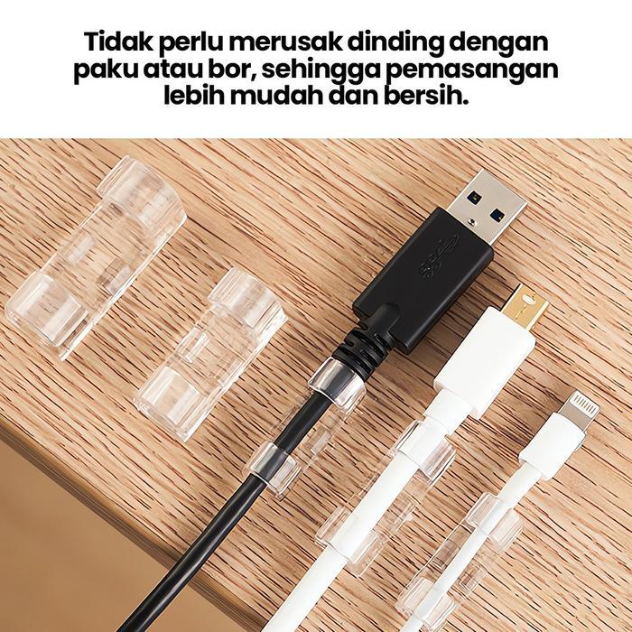 Alat Penata Kabel-Merapikan Kabel Berantakan Rumah Tempel di Meja/Dinding Tahan Lama Tidak Terlihat 