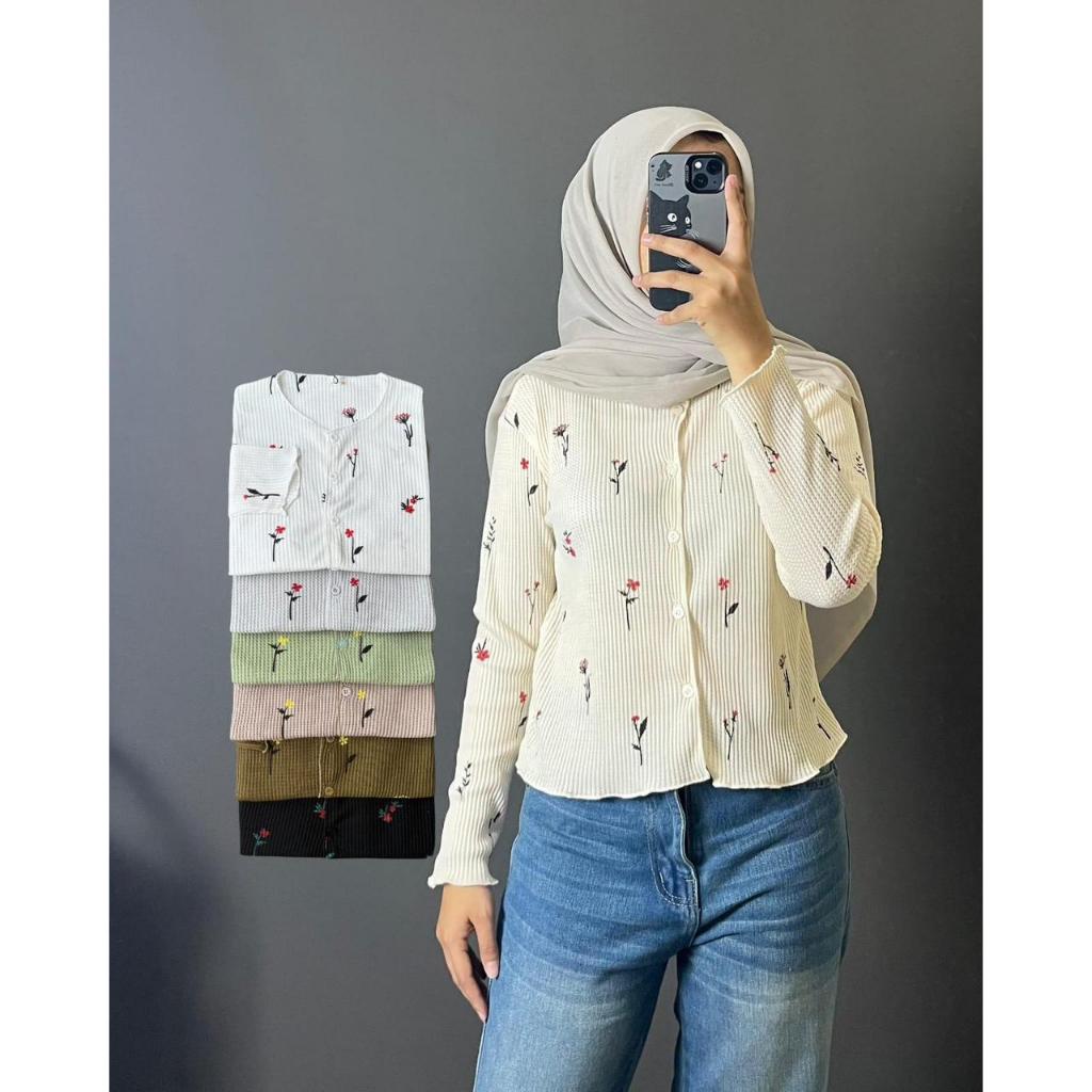 CARDIGAN MOTIF  LENGAN PANJANG WANITA