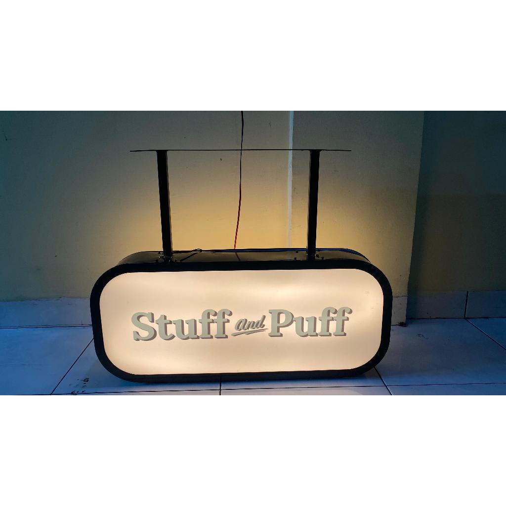 NEON BOX AKRILIK OVAL UKURAN 70X30