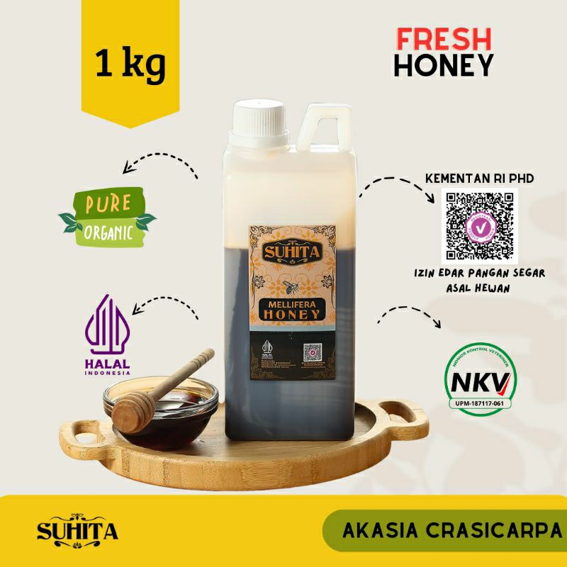 Madu Suhita / Madu Mellifera Nektar Akasia Crassicarpa / Madu Murni 1kg