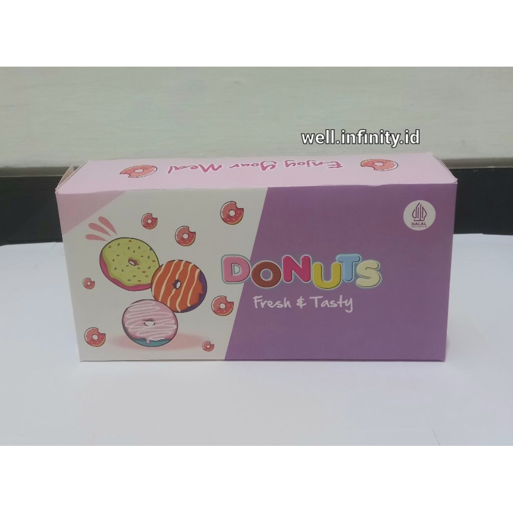 Dus Donat 19x9,5x5 cm | Box Donat isi 2 | Kardus Donat| Dus Donat Ready| Box Donat Ready