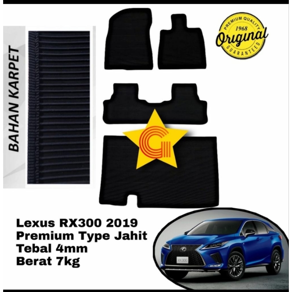 karpet lexus RX300 2019 premium type jahit Fullset