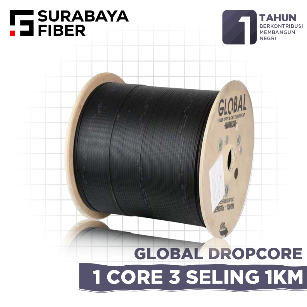 Dropcore Global Special Type 1 Core 3 Seling 1KM - Kabel fiber optik 1Core - Kabel FO 1C3S Global 10
