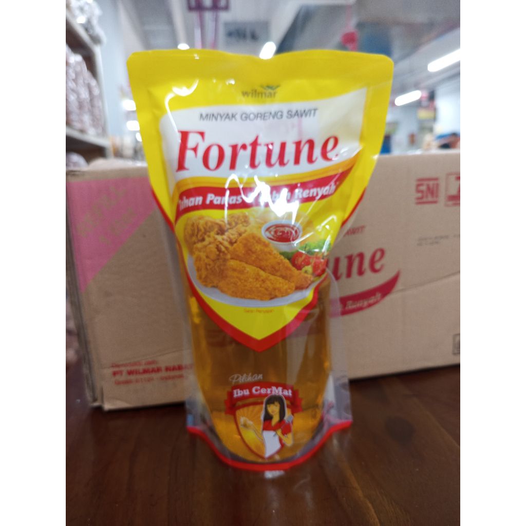 1 karton Minyak Fortune 1 Liter Refill isi 12pcs kemasan pouch/Berdiri STOCK READY BANYAK TIDAK PO