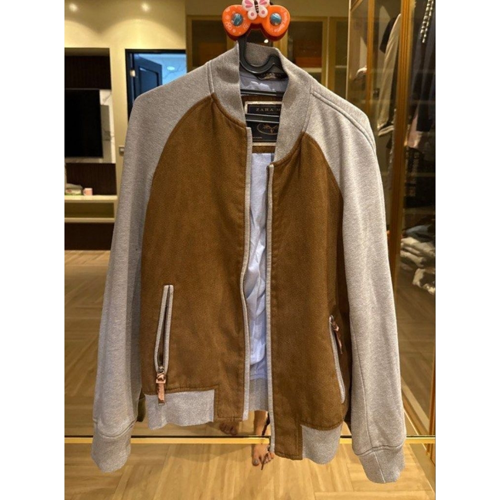 Zara Leather Suede Mix Cotton Jacket