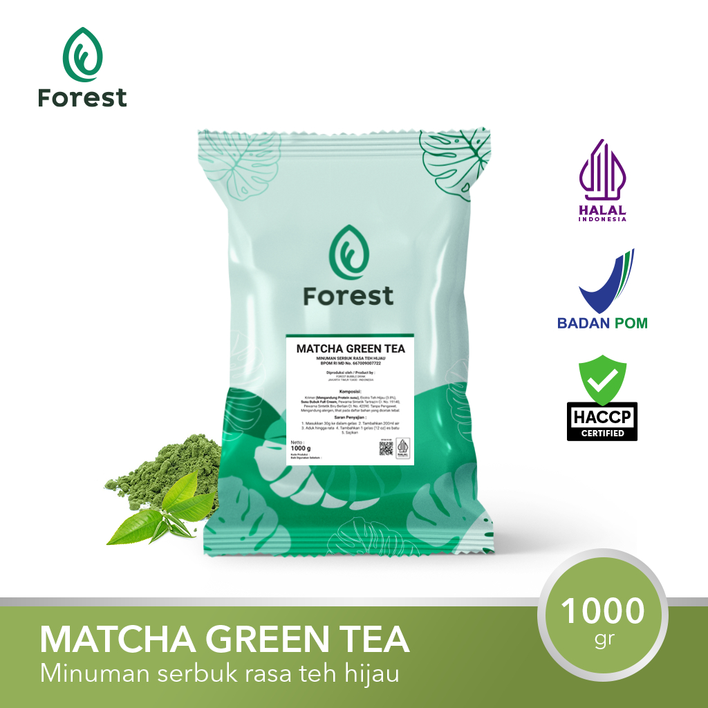 Bubuk Minuman Teh GREEN TEA MATCHA Powder 1000 gr - FOREST