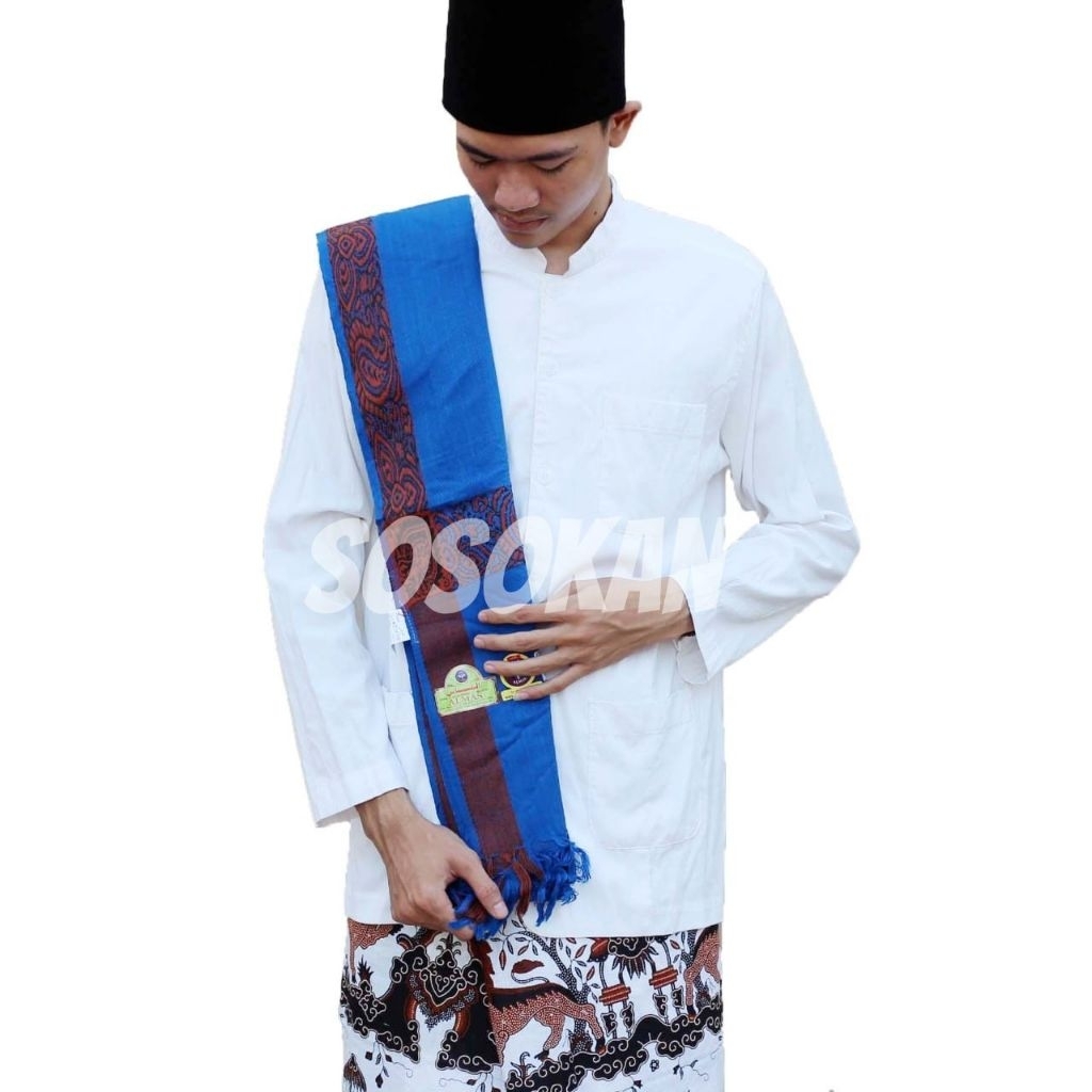 sorban kashmiri almas biru motif - sorban kashmiri original india