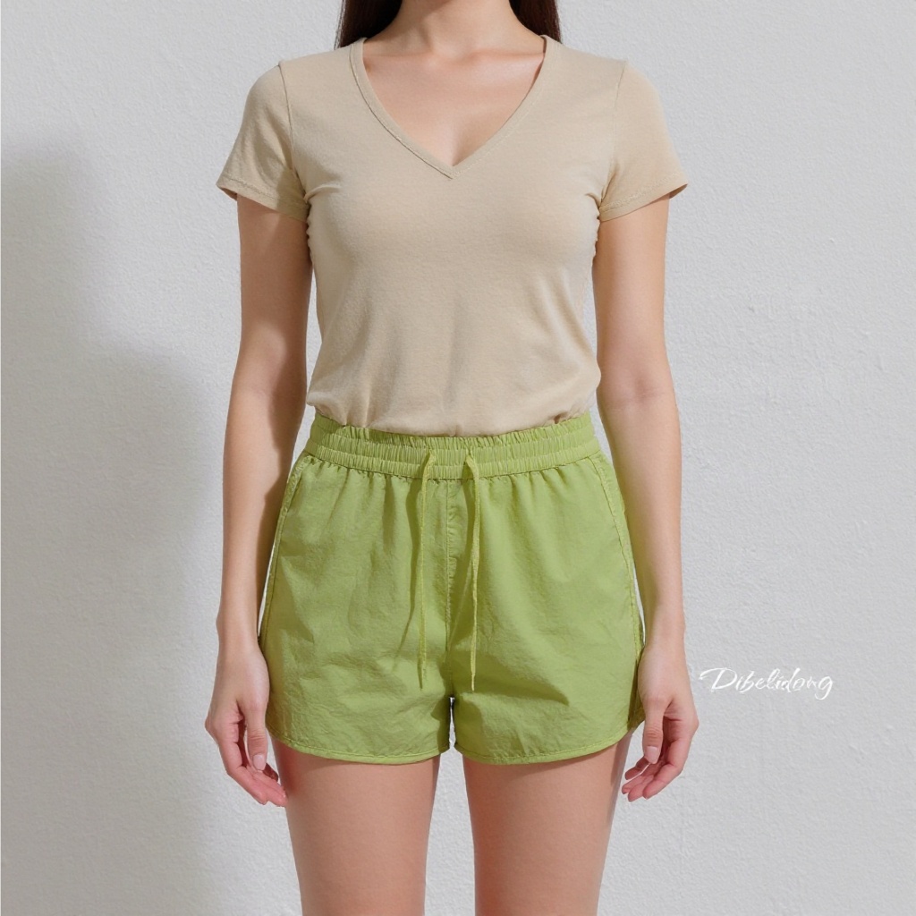 celana pendek hijau stabilo