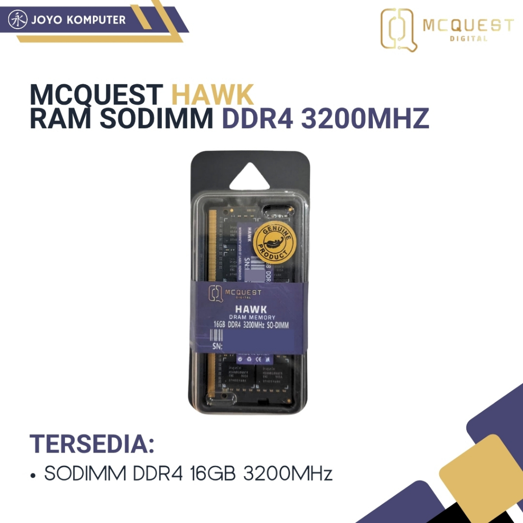 MCQUEST HAWK SO-DIMM DDR4 3200Mhz  | 16GB