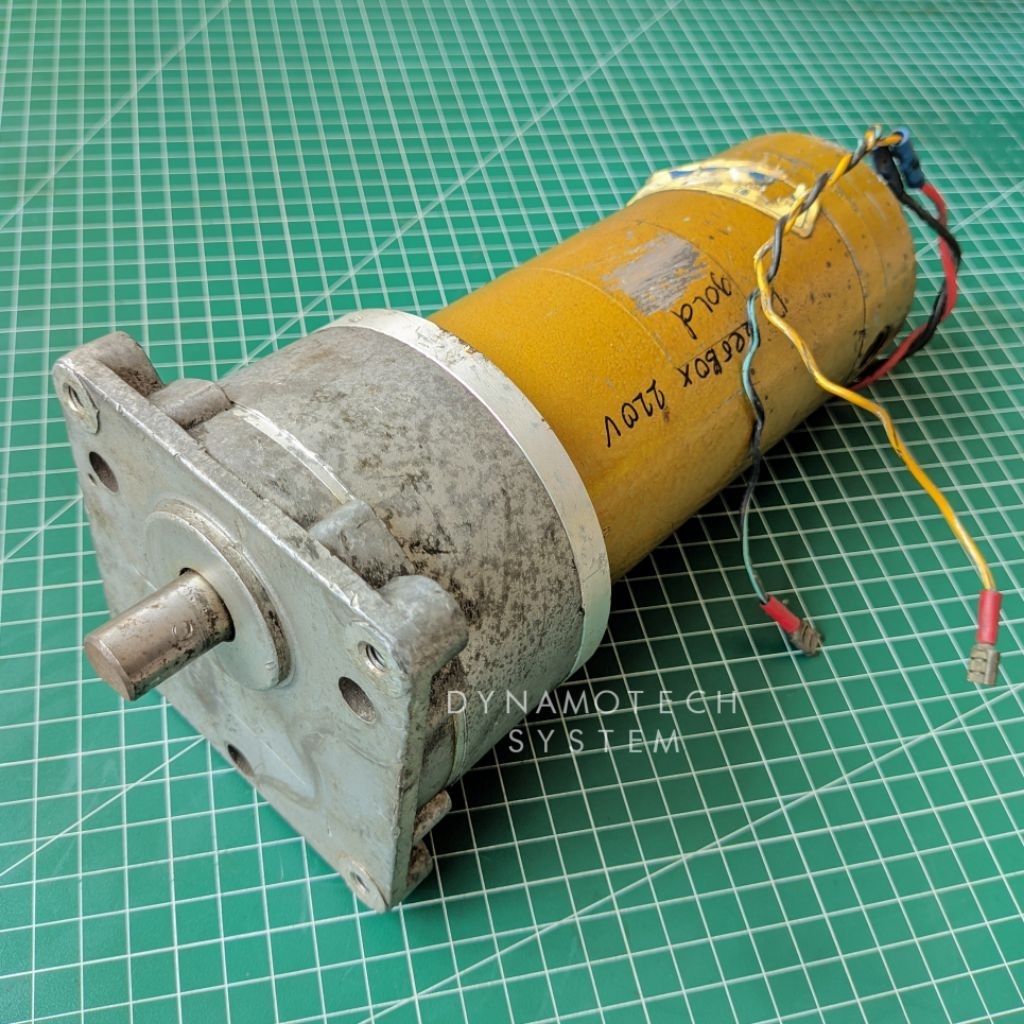 Dinamo DC Motor Gearbox 220V Torsi Besar - (Test 12V 21RPM)