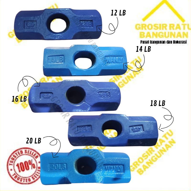 Palu Batu Bodem 12 LB, 14 LB, 16 LB, 18 LB, 20 LB / Penghancur Batu / Palu Batu Palu Penghancur