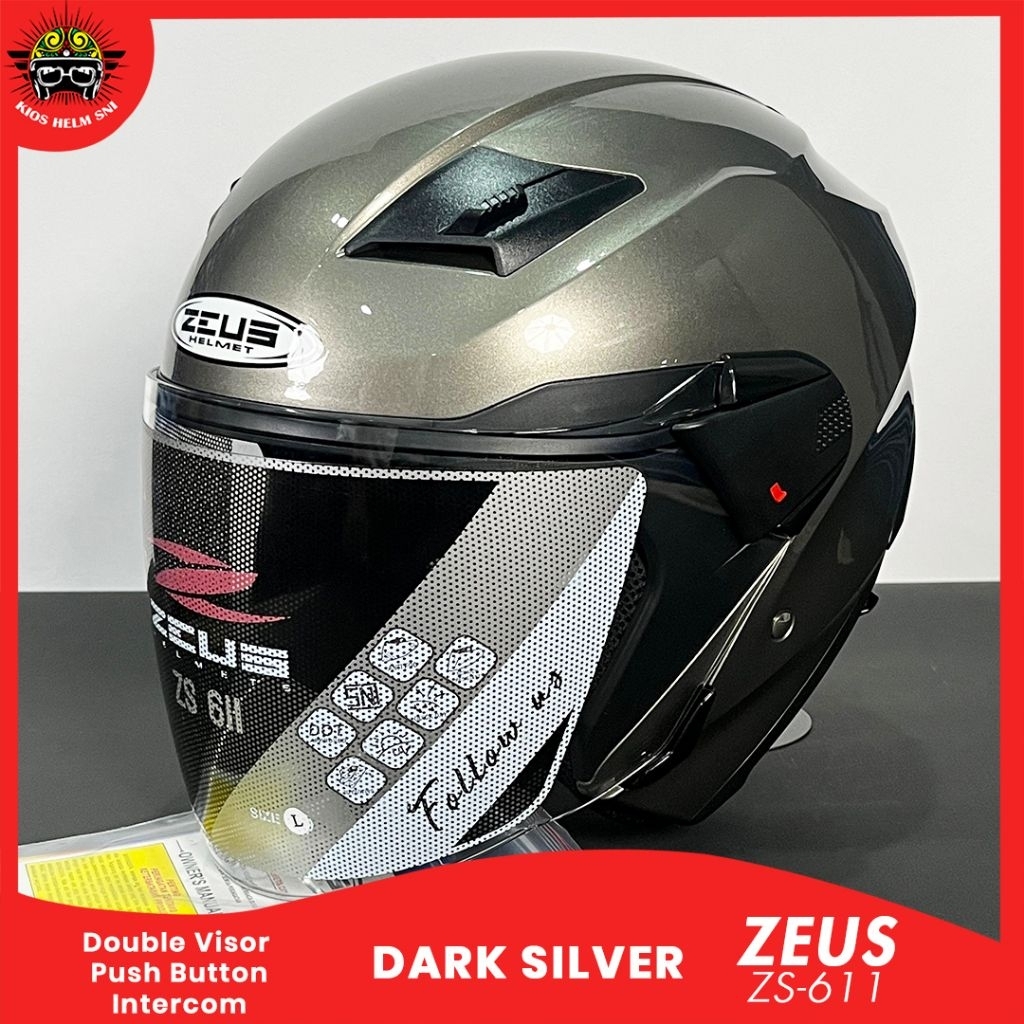 Helm Zeus ZS 611 half face double visor Original