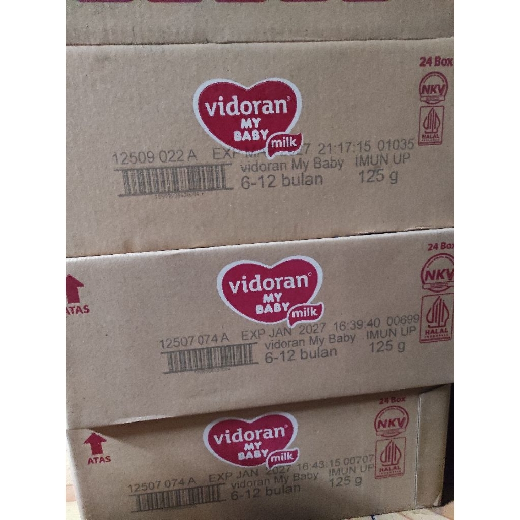 1 karton susu vidoran my Baby 6-12 bulan EXP 2027