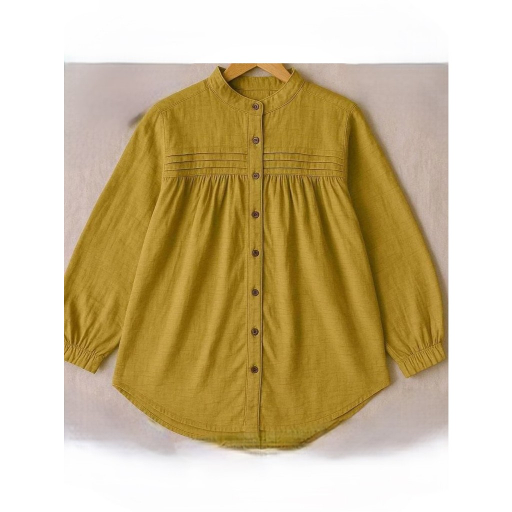 Kemeja Blouse WAnita Rempel Depan - Baju Atasan Wanita Kemeja Ruffle - Kemeja Wanita Rempel