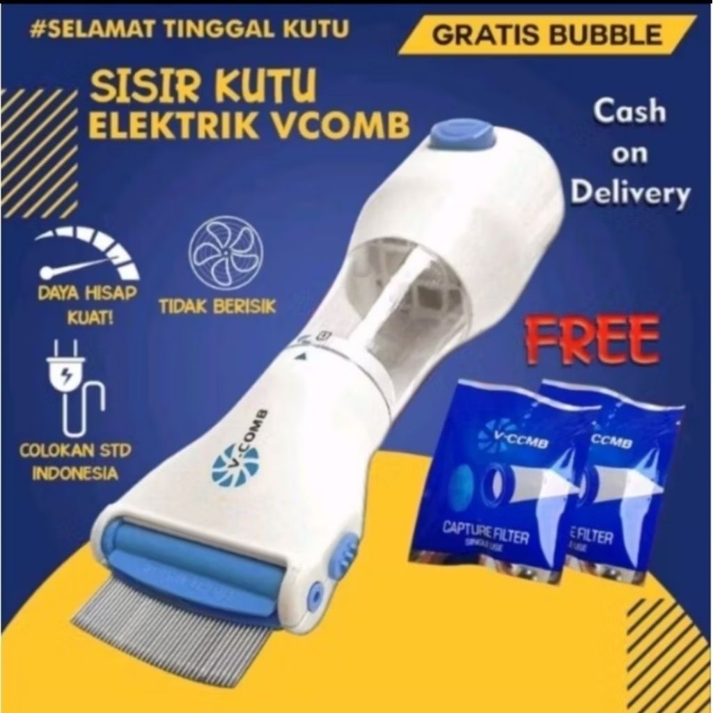 ALAT PENYEDOT KUTU SISIR VAKUM KUTU RAMBUT DAN TELUR KUTU ELEKTRIK