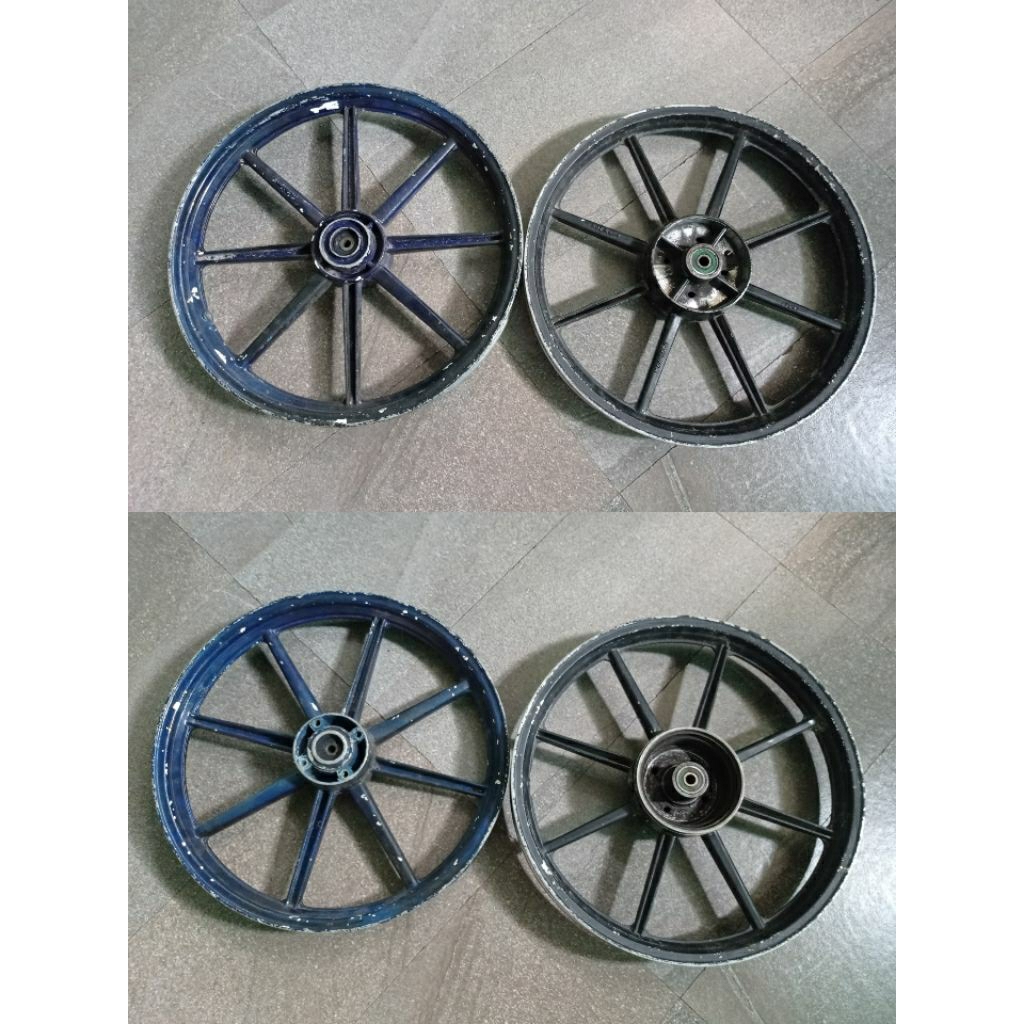 Velg Palang 8 yamaha Bebek tromol kecil depan Racing 1 belakang NoZ Racing