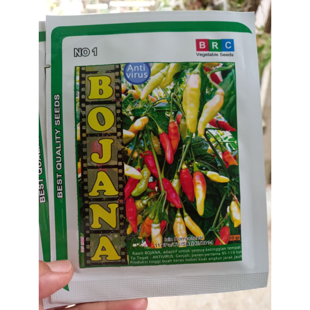 Benih Cabe rawit BOJANA 10 gram, cabe rawit unggul tipe tegak anti virus original BRC