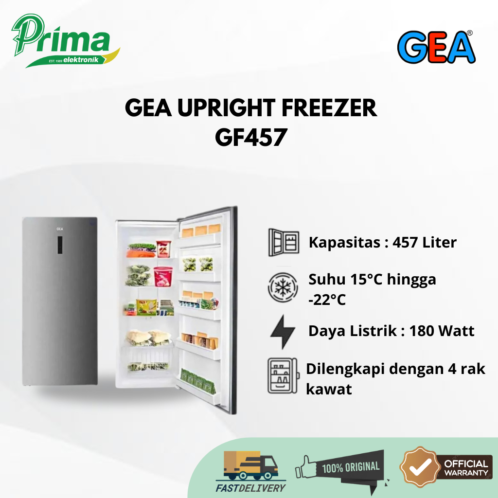 GEA GF457 6 Rak FREEZER STANDING GARANSI