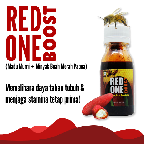 Red One Boost Suplemen Herbal – Madu Murni & Minyak Buah Merah Papua untuk Membantu Memelihara Daya 