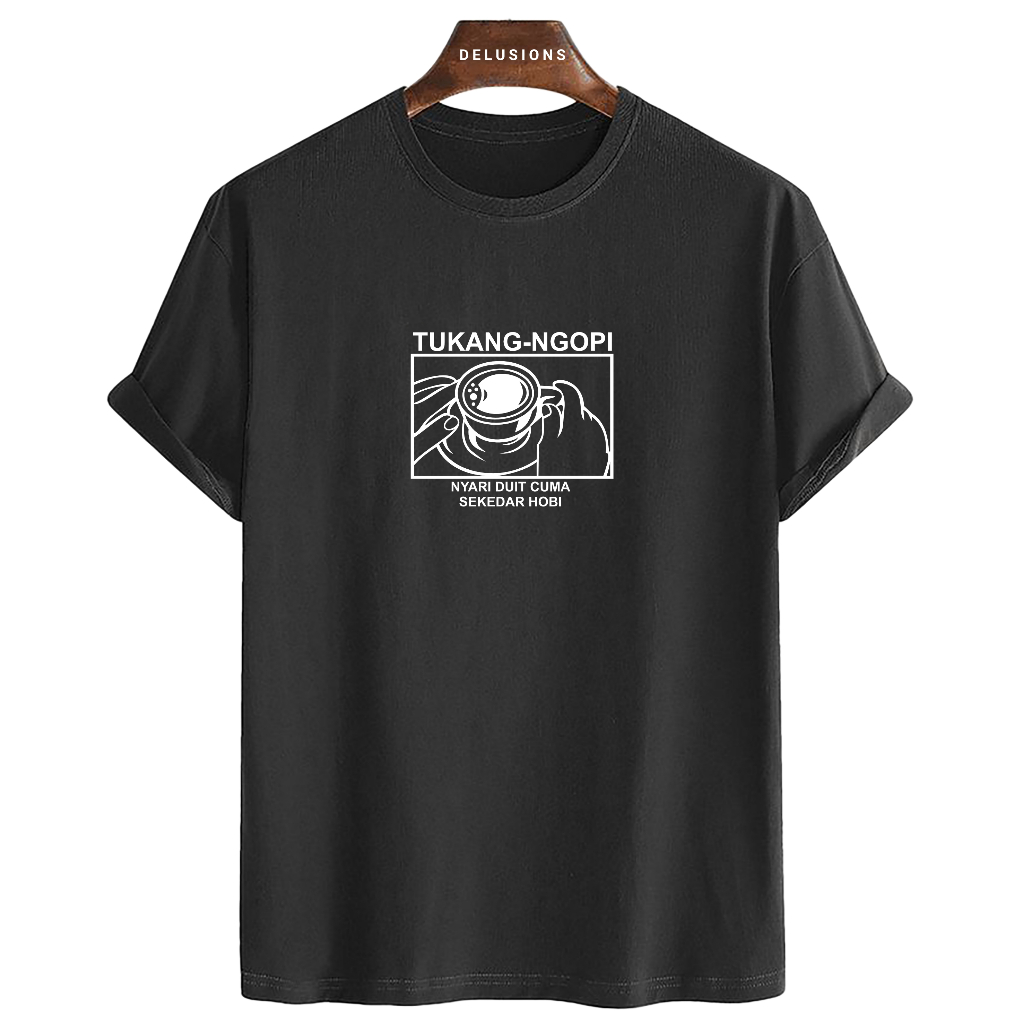 Kaos Distro Pria Tukang Ngopi Baju Oblong Cowok Simpel Tshirt Keren