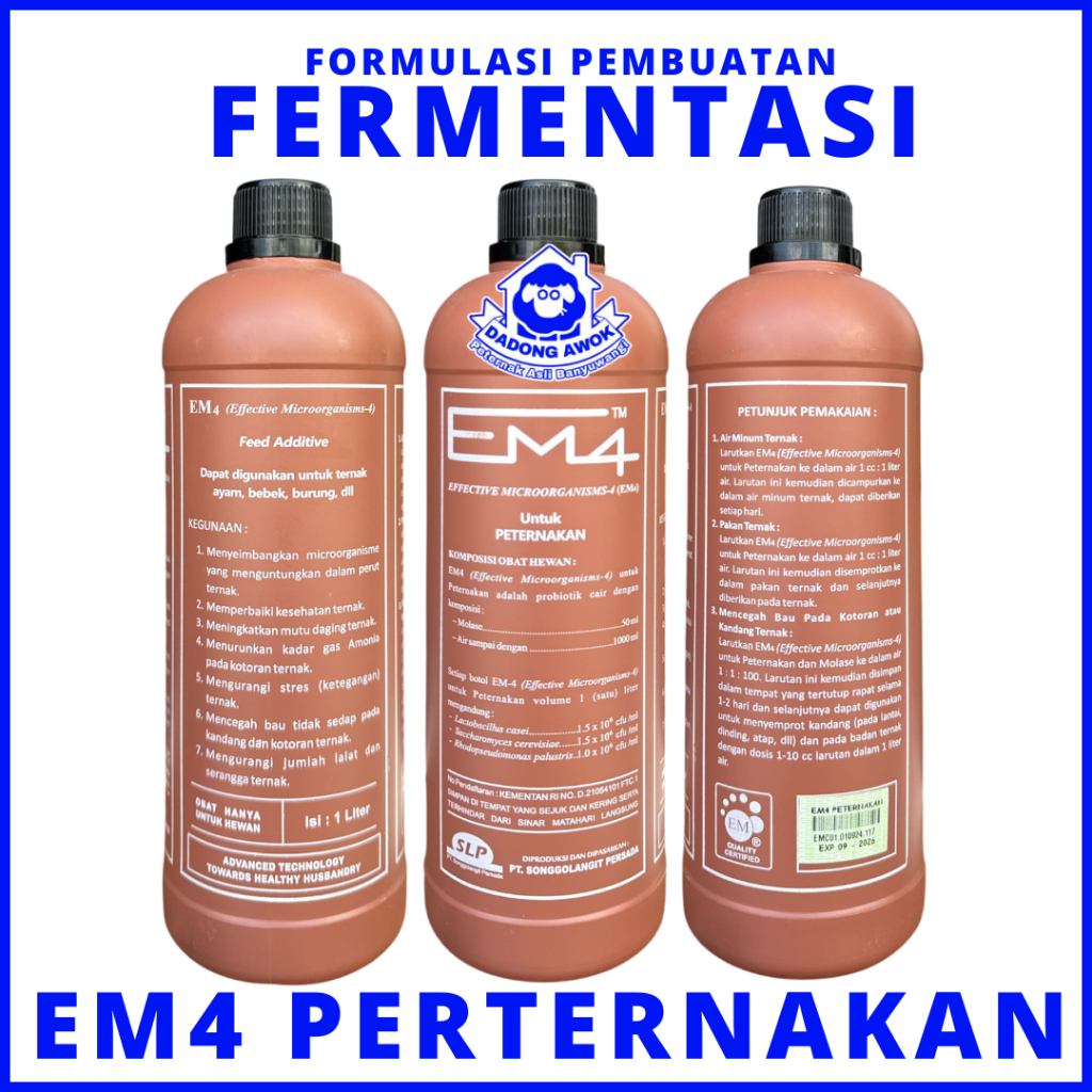 EM4 PETERNAKAN 1 LITER  - Mikroorganisme Probiotik Pupuk Organik EM4 PERTANYAAN EM4 PETERNAKAN AYAM