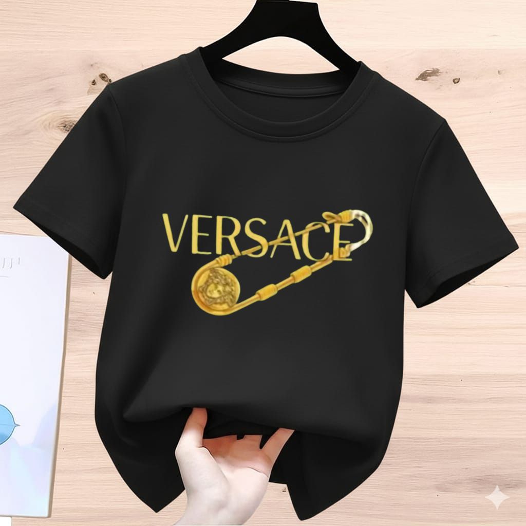 pakaian anak oblong Distro Lengan pendek kaos anak baju kaos atasan anak-anak VERSACE Unisex 2-12 ta