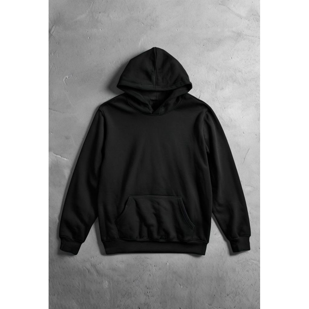 ROCKSCHILD HOODIE Flecee cotton Hitam polos 330gsm