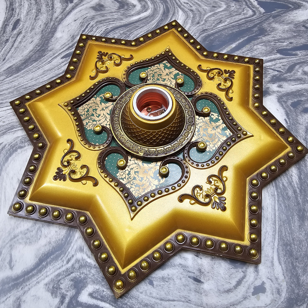 FITTING HIAS PLAFON GYPSUM 30 CM ORNAMEN PLAFON GYPSUM PVC/GRC FITING Plafon / Fitting Lampu Ornamen