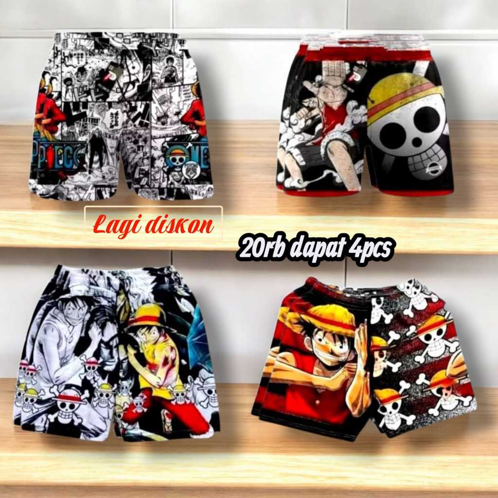 Celana Pendek kolor Boxer Karakter Motif Anime Terlaris Pria Wanita Anak-Anak Remaja Dewasa olahraga