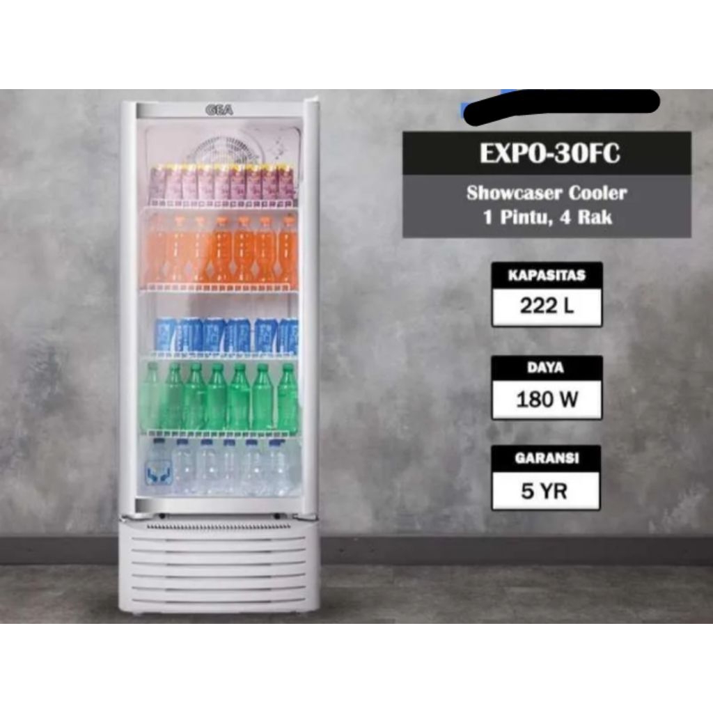SHOWCASE 1PINTU GEA EXPO 30FR (4RAK ) 222LITER