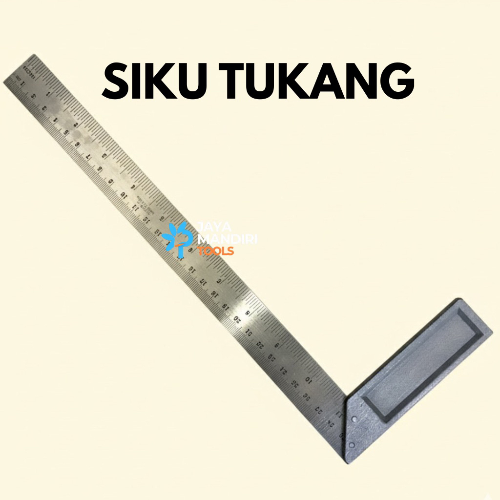 Siku Tukang Tebal 12 Inch Multifungsi / Penggaris Tukang Stainless Tebal / Siku Tukang Tebal 12 Inch