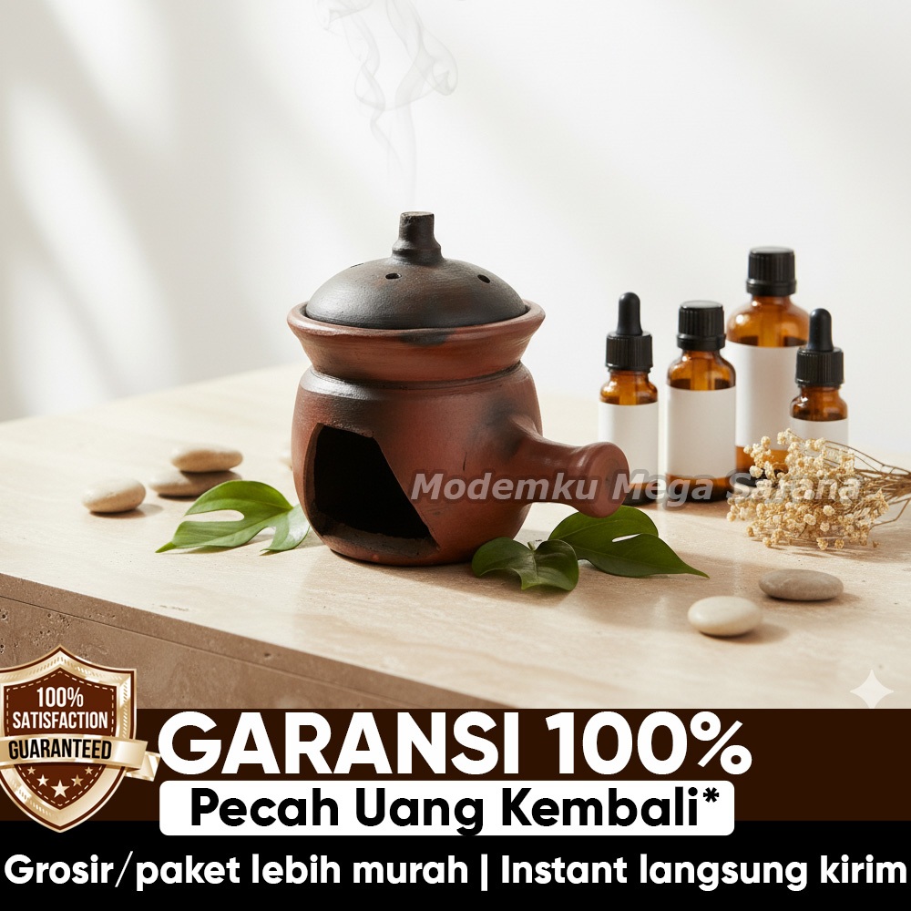 Gerabahku | Anglo Gerabah Aromaterapi Dupa Ratus Menyan Bukhur – Tungku Bakar Tanah Liat Asli Tradis