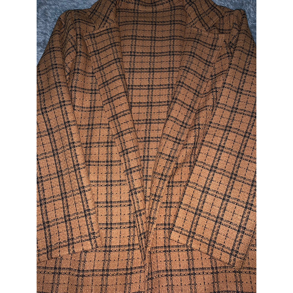 Preloved blazer coklat kotak-kotak