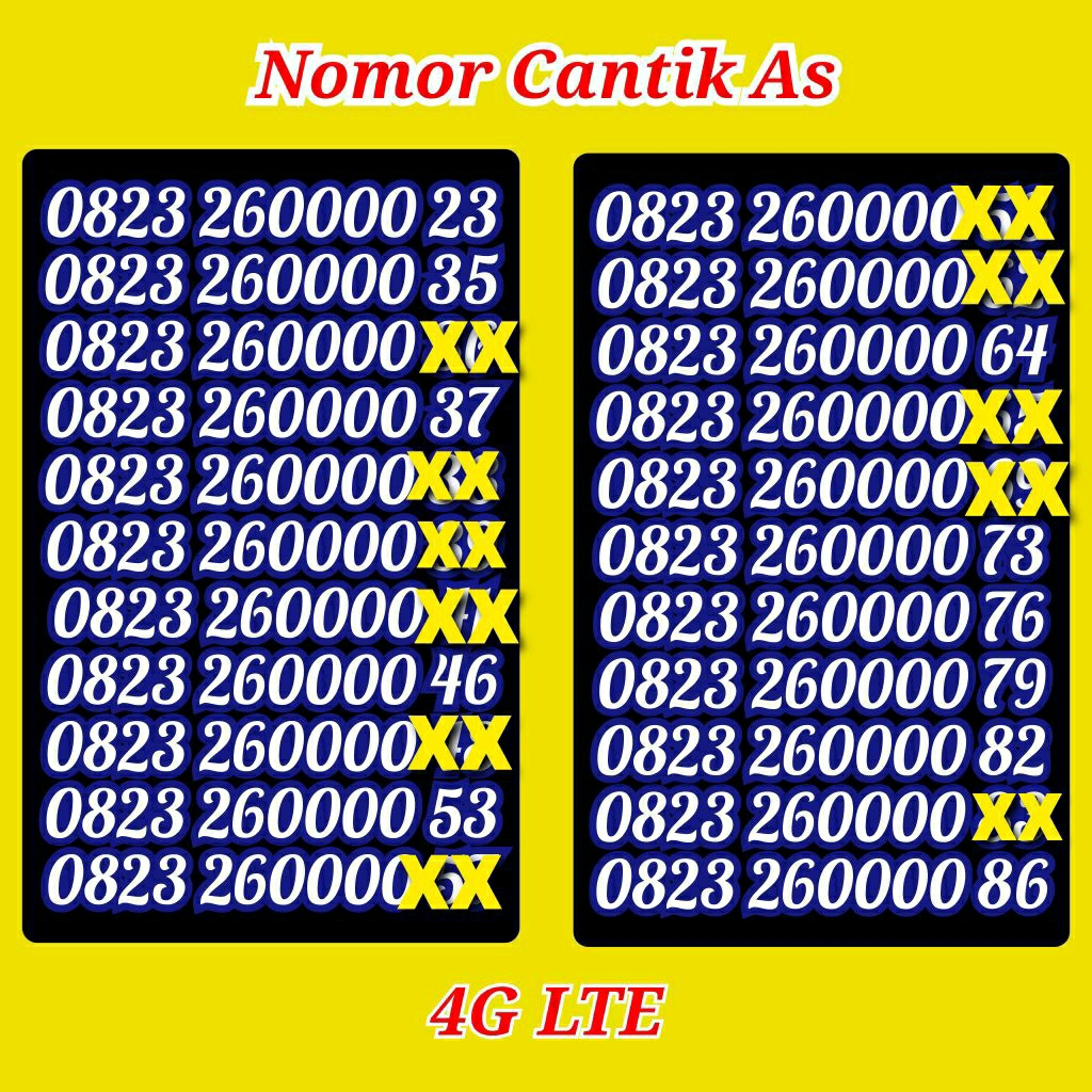 Kartu As 4G Nomor Cantik Telkomsel Kwarted 0000 Hoki Rapi Murah