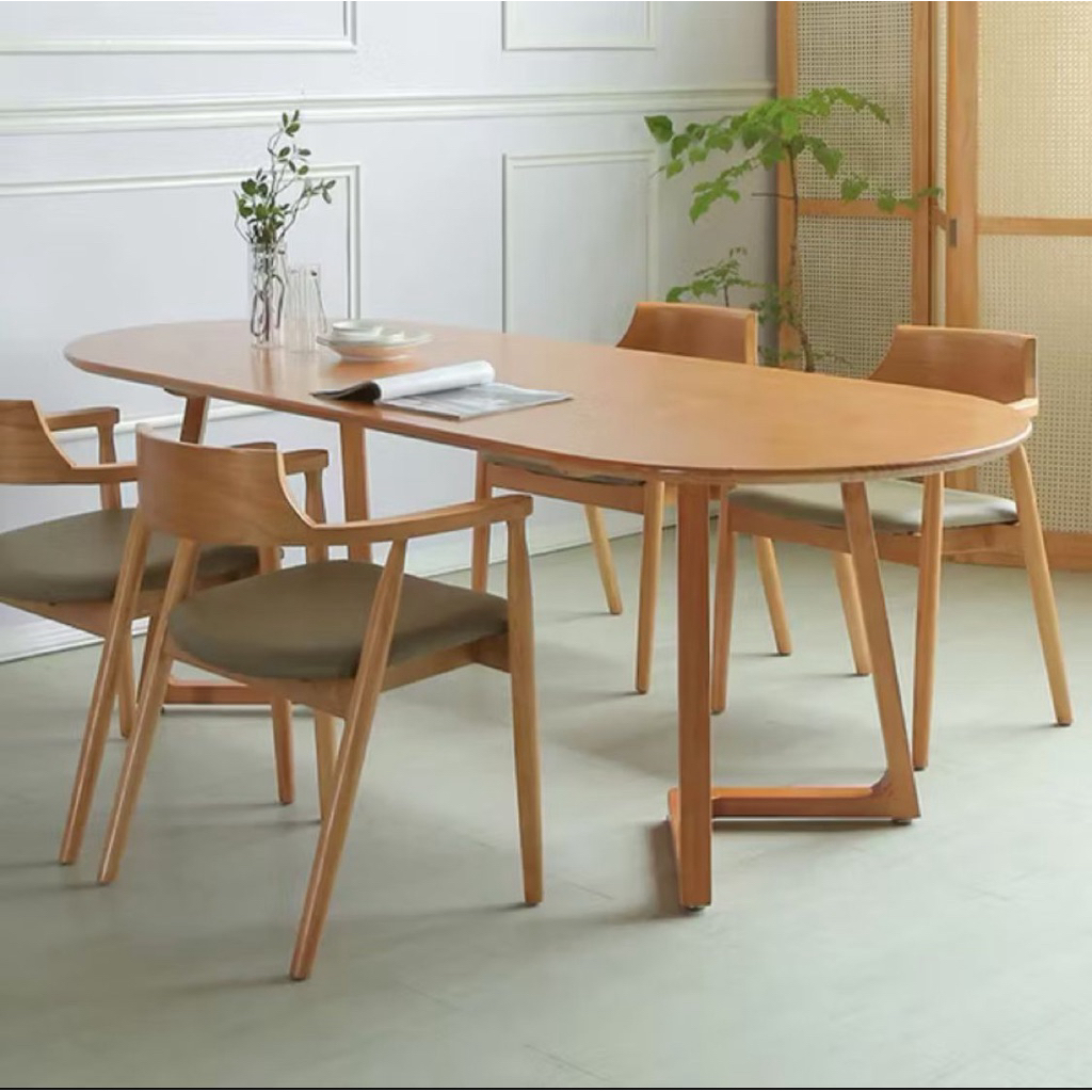 Set Meja Makan Minimalis Meja Makan Oval Meja Makan Elegan Scandinavian Set Meja Kursi Makan Minimal