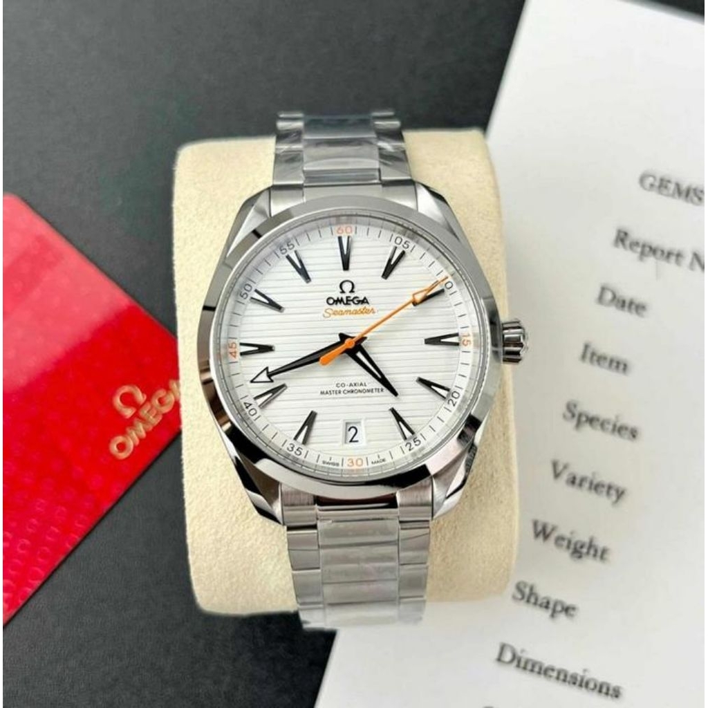 JAM TANGAN SIMPLE PRIA/JAM TANGAN OMEGA COAXIAL SWISS WHITE DIAL AUTOMATIC 41MM