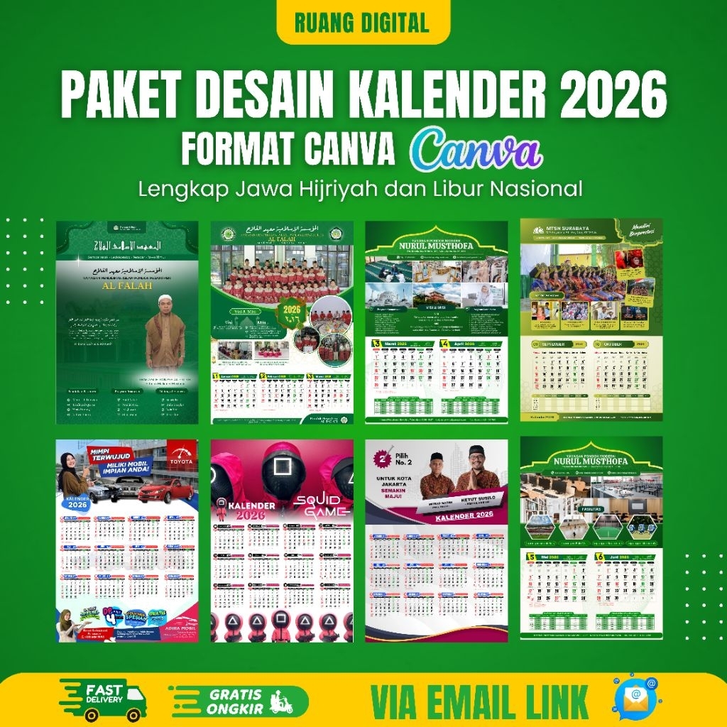 [PROMO] Paket Desain Kalender 2026 Format Canva
