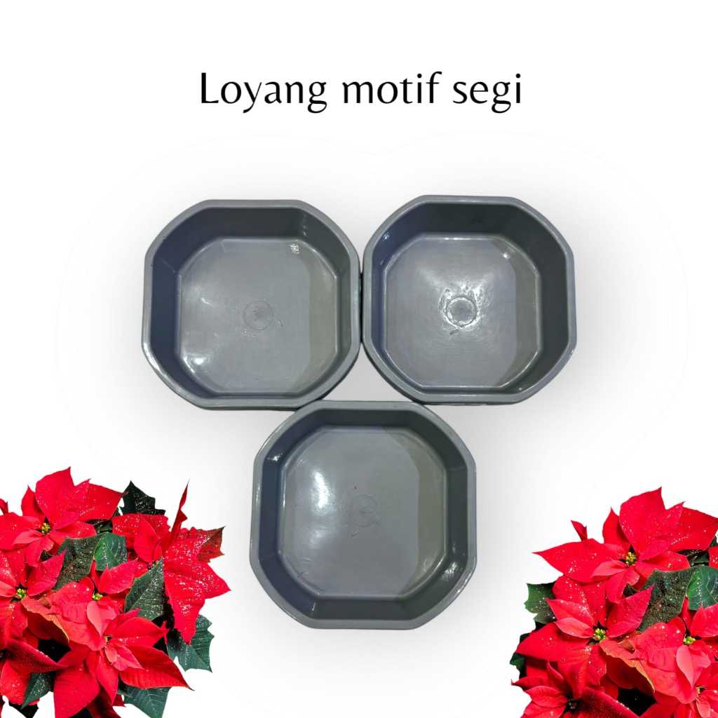 PAKET HEMAT 24 PCS LOYANG SEGI SILVER BOKOR BANTEN SODAN DIAMETER 17 CM PLASTIK MURAH TEBAL