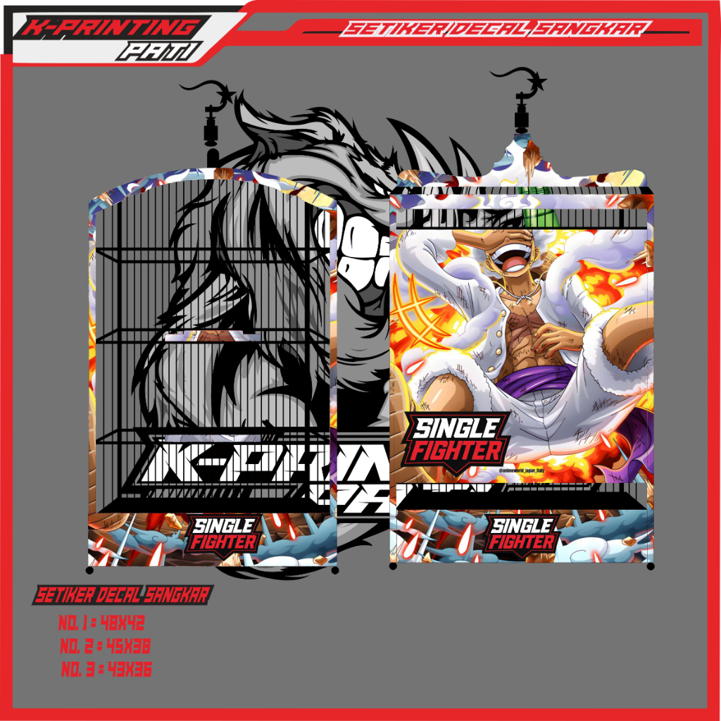Stiker Decal SINGLE FIGHTER SANGKAR BURUNG sangkar burung kotak/koper burung cucak ijo dll