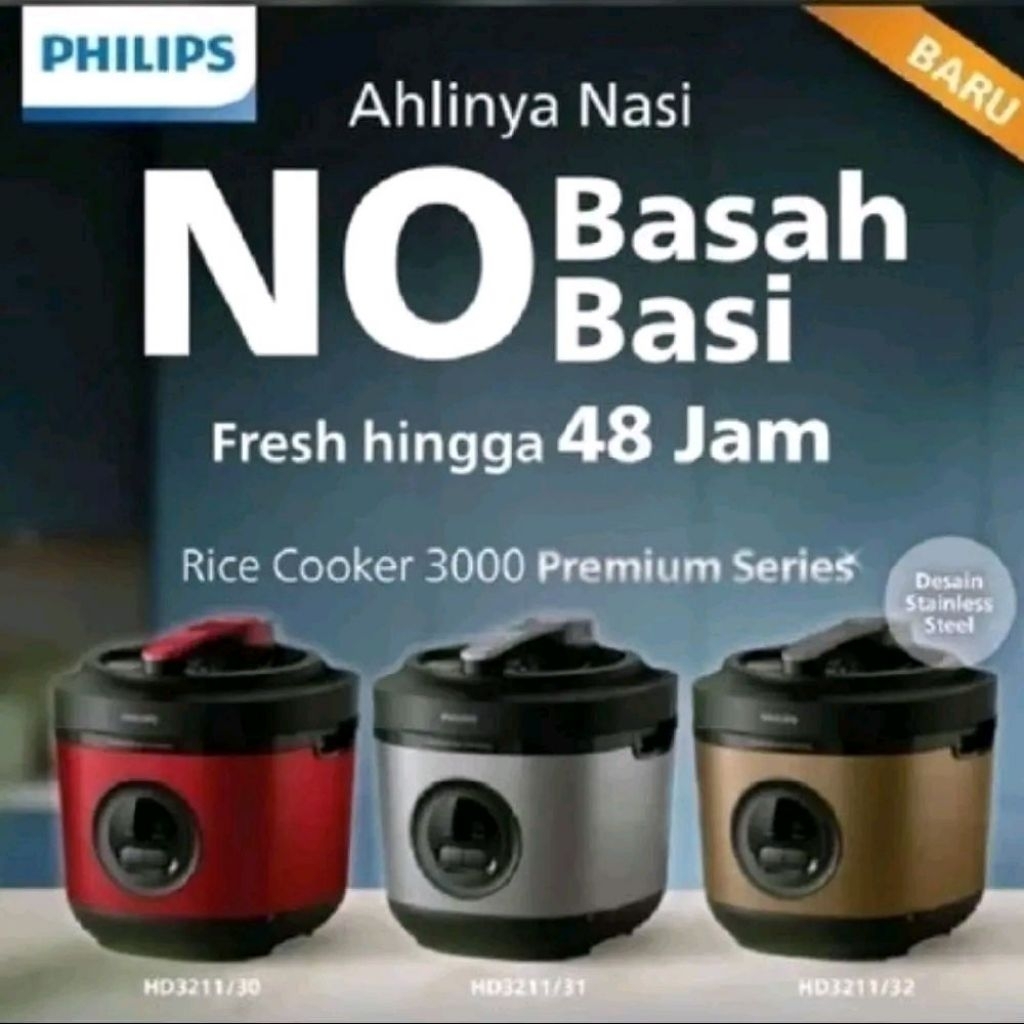 Rice Cooker Philips HD-3211 | Penanak pemanas nasi magic com HD3211 1.8L 3211 31 30 32