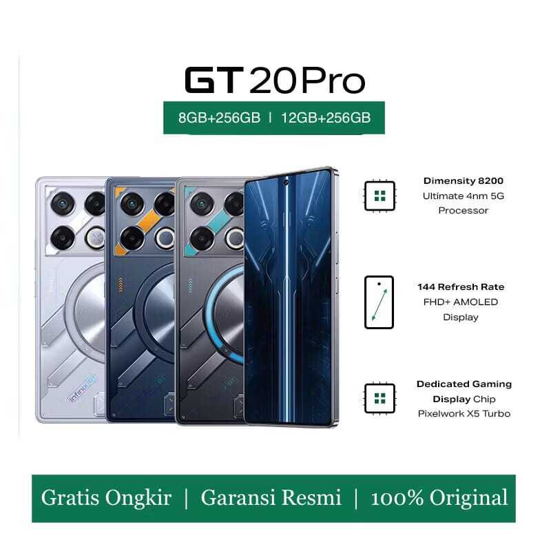 Hp Infinix GT 20 Pro 5G [8/256GB - 12/256GB] Extended RAM upto 12GB - Dimensity 8200 Ultimate - NFC 