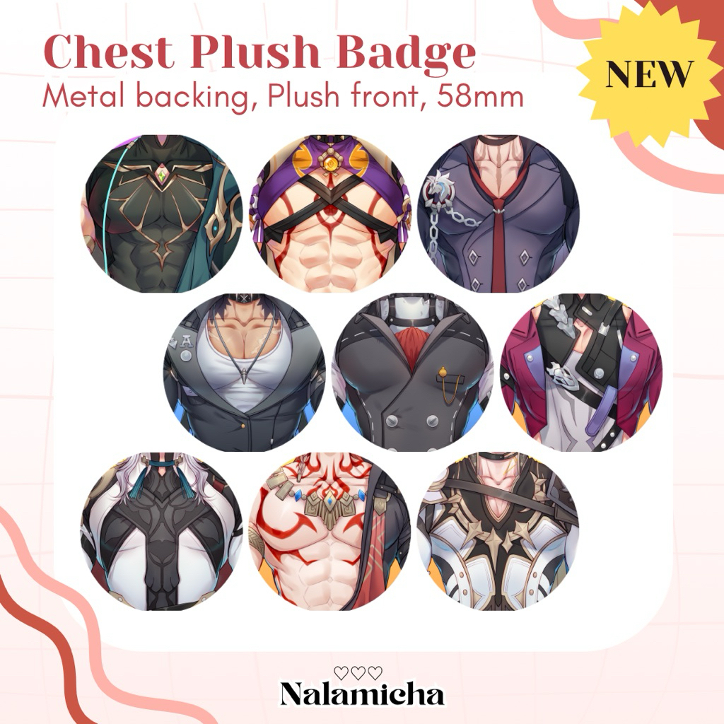 Chest Plush Badge Character Alhaitham Itto Wriothesley Manato Lycaon Sampo Jingyuan Mydei Phainon HS