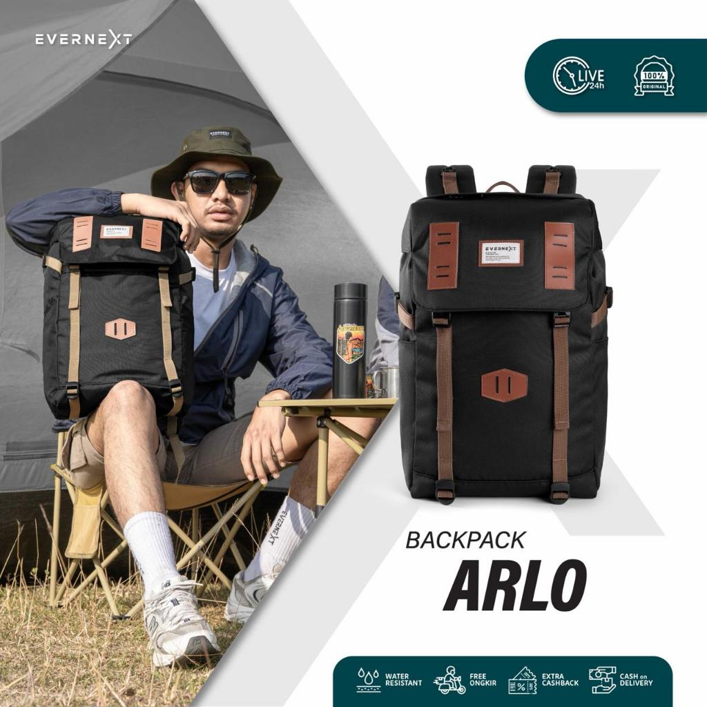 Evernext - Tas Ransel Pria Tas Sekolah Cowok Backpack Outdoor Arlo Tas Kuliah Kerja Pria