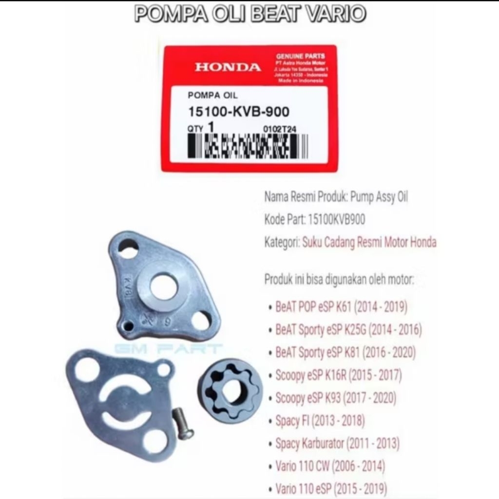 Pompa Oli Beat Vario Original 15100-KVB-900
