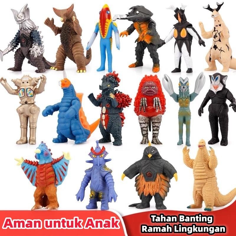 ANTIPECAH Mainan Edukasi Figure Monster Softga 13cm Action Figure Godzilla Monster Ultraman Kaiju, M