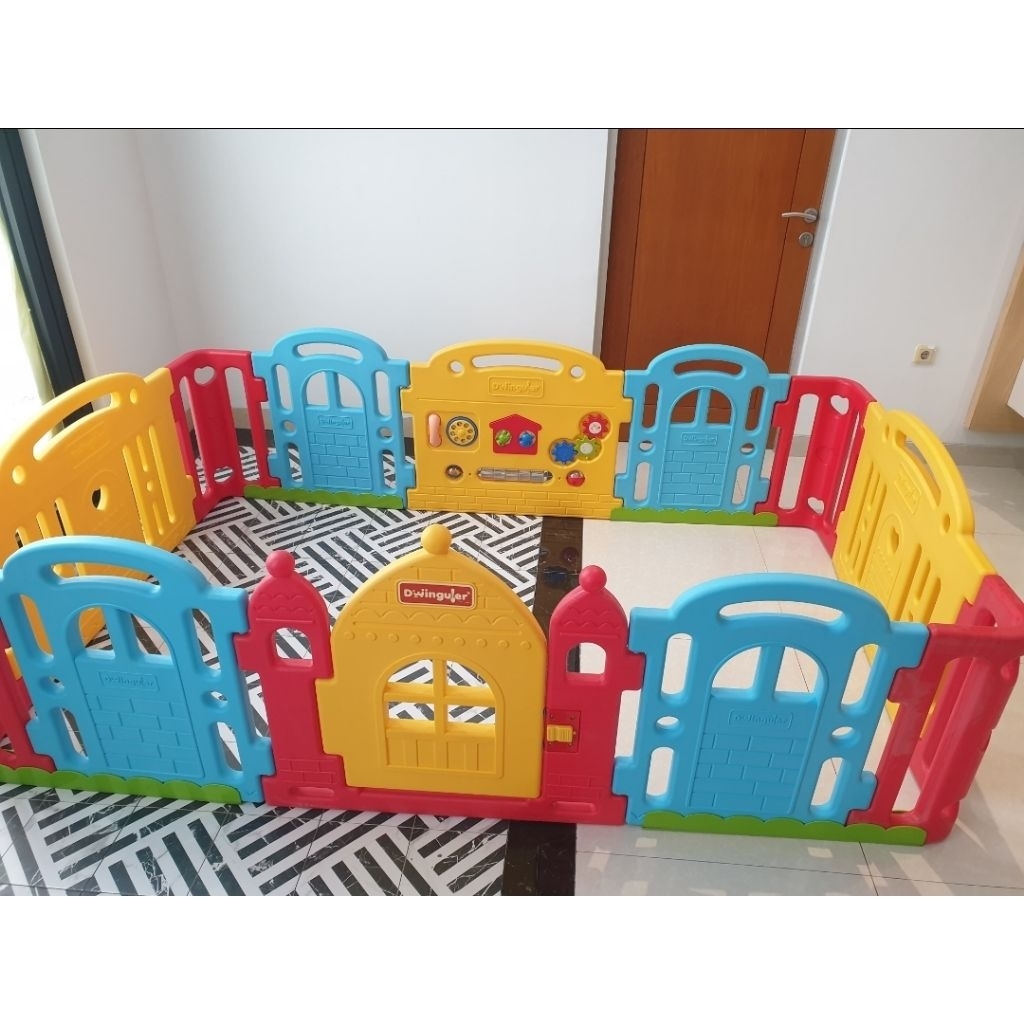 Dwinguler Castle Kids Playpen Playzone Fence Rainbow Pagar Bermain Besar Anak